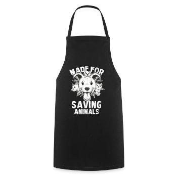Paw Rescue – Motif de sauvetage des animaux - Tablier de cuisine - noir - Devant - AI Model Male 185 dark (185cm)