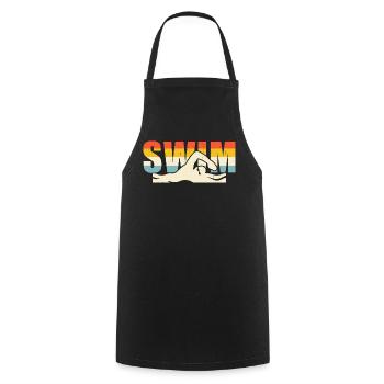 Schwimmen Wassersport Schwimmer Geschenke - Kochschürze - Schwarz - Vorne - AI Model Male 185 dark (185cm)