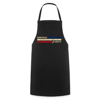 France - Montreuil - France - Flag Stripes - Cooking Apron - black - Front - AI Model Male 185 dark (185cm)