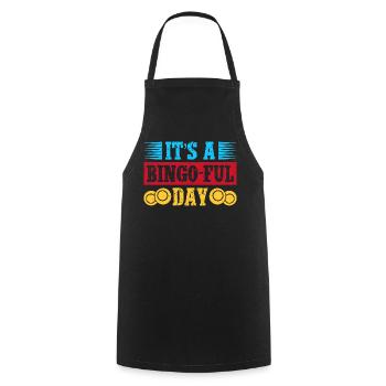 Jeu de bingo C’est le bingo-ful du jour Bingo - Tablier de cuisine - noir - Devant - AI Model Male 185 dark (185cm)