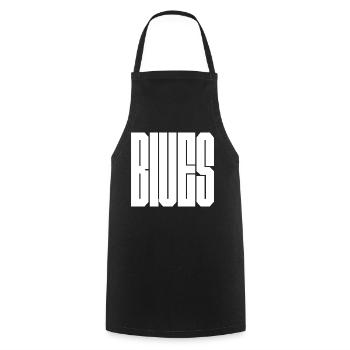 Blues bold logo design - Cooking Apron - black - Front - AI Model Male 185 dark (185cm)