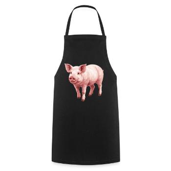 Schweine Schwein - Kochschürze - Schwarz - Vorne - AI Model Male 185 dark (185cm)