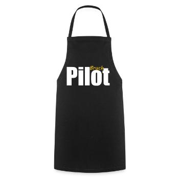 Pilot Bruchpilot Ironie Draufgänger Segelfliegen  - Kochschürze - Schwarz - Vorne - AI Model Male 185 dark (185cm)