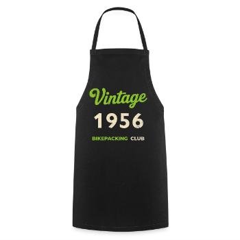 Vintage 1956 – Bikepacking Club Retro Birth Year - Cooking Apron - black - Front - AI Model Male 185 dark (185cm)