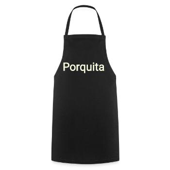 Porquita - Cooking Apron - black - Front - AI Model Male 185 dark (185cm)