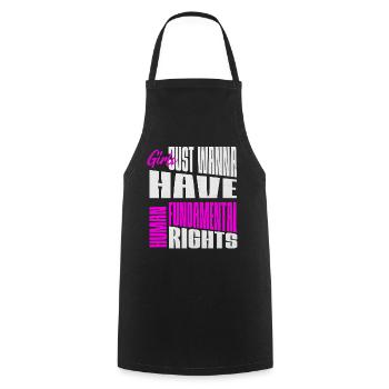 Girls want basic rights, women's rights, people - Cooking Apron - black - Front - AI Model Male 185 dark (185cm)