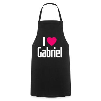 I Love Gabriel Pink Heart I Love Gabriel - Cooking Apron - black - Front - AI Model Male 185 dark (185cm)