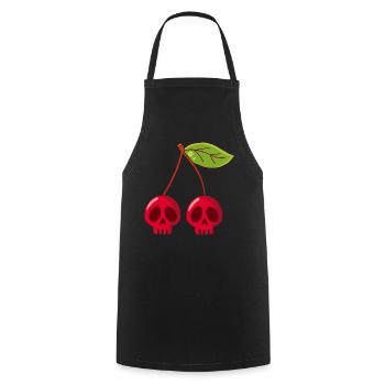 Crânes de cerises - Tablier de cuisine - noir - Devant - AI Model Male 185 dark (185cm)