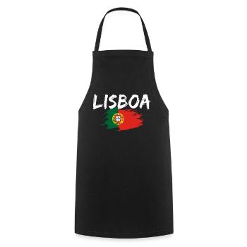 Lisboa, Portugal, Lisbonne - Tablier de cuisine - noir - Devant - AI Model Male 185 dark (185cm)