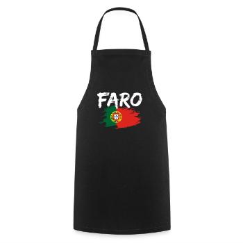 Faro Portugal Flag - Cooking Apron - black - Front - AI Model Male 185 dark (185cm)
