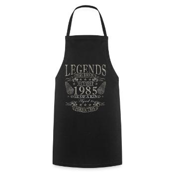 Cadeau d’anniversaire de décembre 1985 - Tablier de cuisine - noir - Devant - AI Model Male 185 dark (185cm)