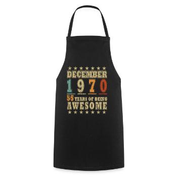 1970 December 1970 Jubilee December 1970 - Cooking Apron - black - Front - AI Model Male 185 dark (185cm)