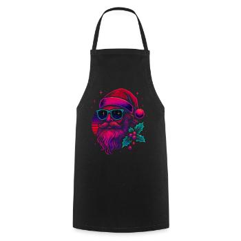 Cadeau du Père Noël vintage - Tablier de cuisine - noir - Devant - AI Model Male 185 dark (185cm)