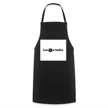 NA in black box between letters - Cooking Apron - black - Front - AI Model Male 185 dark (185cm)
