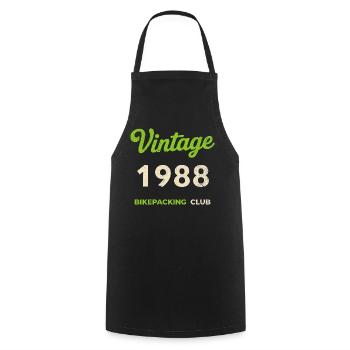 Vintage 1988 – Bikepacking Club Retro Birth Year - Cooking Apron - black - Front - AI Model Male 185 dark (185cm)