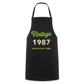 Vintage 1987 – Bikepacking Club Retro Birth Year - Cooking Apron - black - Front - AI Model Male 185 dark (185cm)