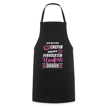 Verrückte Chefin lustiger Chefin Geschenk Spruch - Cooking Apron - black - Front - AI Model Male 185 dark (185cm)