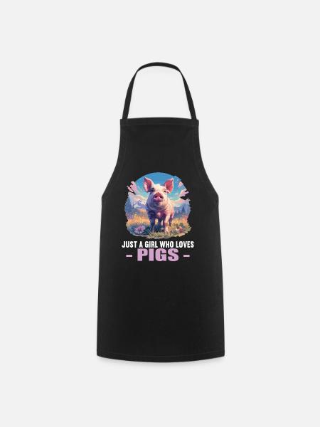 Schweine Schwein - Kochschürze - Schwarz