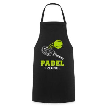 Équipe de Padel PADEL FRIENDS Jeux de padel amusants - Tablier de cuisine - noir - Devant - AI Model Male 185 dark (185cm)
