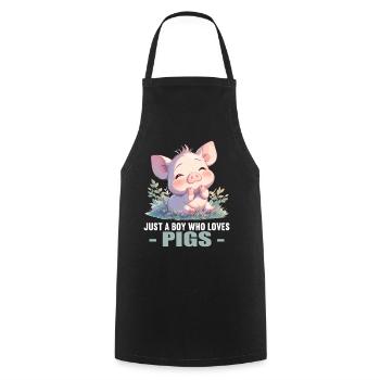 Cochon Cochon - Tablier de cuisine - noir - Devant - AI Model Male 185 dark (185cm)