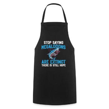 Accessoires de mégalodon pour dents d’amoureux de requin - Tablier de cuisine - noir - Devant - AI Model Male 185 dark (185cm)