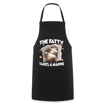 Cat Pajama Nightgown – Fun Cozy Sleep - Cooking Apron - black - Front - AI Model Male 185 dark (185cm)