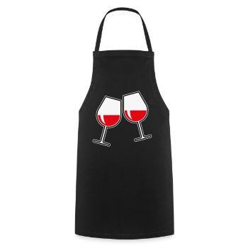 2 Rotweingläser (Rotwein / Wein / Bauchig / Zu 3C) - Kochschürze - Schwarz - Vorne - AI Model Male 185 dark (185cm)