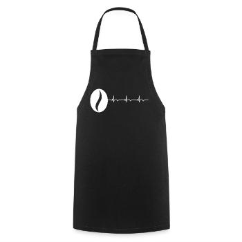 Coffee Bean Coffee Lover Coffee ECG Heartbeat - Cooking Apron - black - Front - AI Model Male 185 dark (185cm)