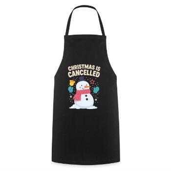 Fröhlicher Schneemann – Noël est annulé - Tablier de cuisine - noir - Devant - AI Model Male 185 dark (185cm)
