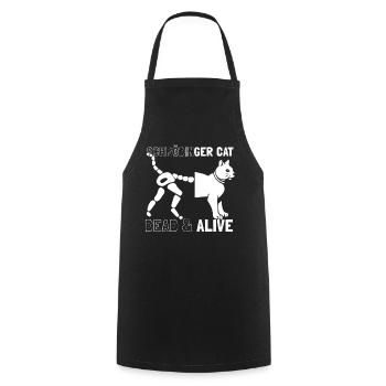 Le chat de Schrödinger - Tablier de cuisine - noir - Devant - AI Model Male 185 dark (185cm)