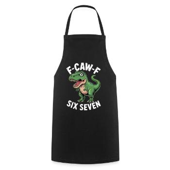 F-Caw-F Six Seven Dino - Cooking Apron - black - Front - AI Model Male 185 dark (185cm)