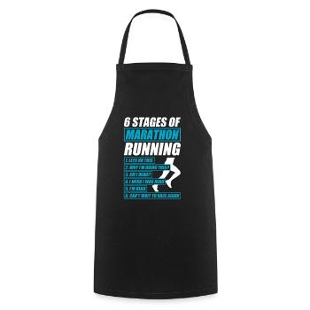 6 Stages of Marathon Funny Run Jogging Runner - Cooking Apron - black - Front - AI Model Male 185 dark (185cm)