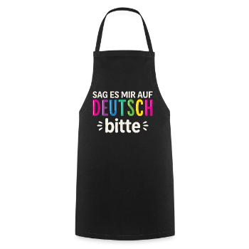 Germany Bilingual German Teacher - Cooking Apron - black - Front - AI Model Male 185 dark (185cm)