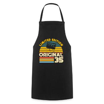 35 Years Vintage Original Retro Anniversary Gift - Cooking Apron - black - Front - AI Model Male 185 dark (185cm)