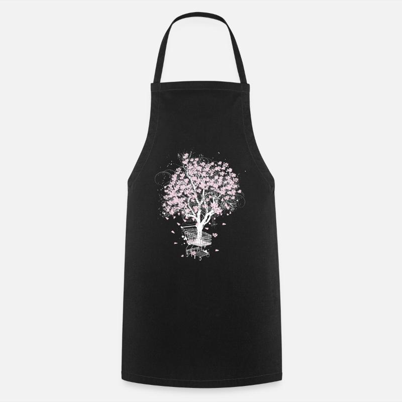 Cerisier en fleurs dans le panier - Tablier de cuisine - noir