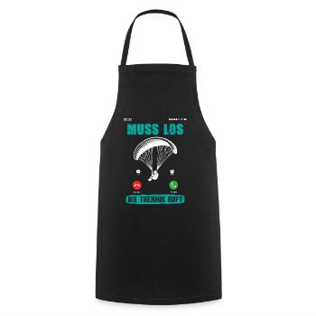 Parapentes DOIVENT PARTIR, les thermiques appellent - Tablier de cuisine - noir - Devant - AI Model Male 185 dark (185cm)