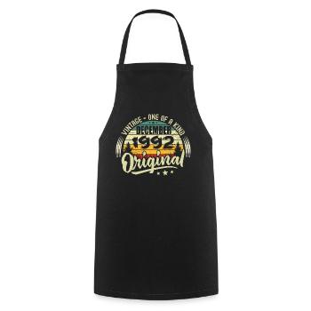 December 1992 - Vintage Authentic December 1992 - Cooking Apron - black - Front - AI Model Male 185 dark (185cm)