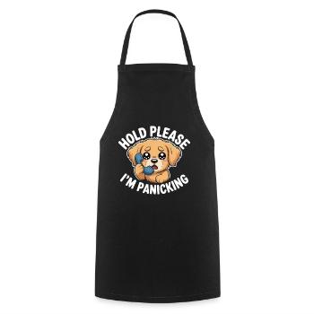 Funny yellow Labrador dog clothes with humor - Cooking Apron - black - Front - AI Model Male 185 dark (185cm)