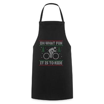 FUNNY UGLY CHRISTMAS ROAD BIKE CYCLING BIKE - Cooking Apron - black - Front - AI Model Male 185 dark (185cm)