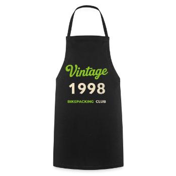 Vintage 1998 – Bikepacking Club Retro Geburtsjahr - Kochschürze - Schwarz - Vorne - AI Model Male 185 dark (185cm)