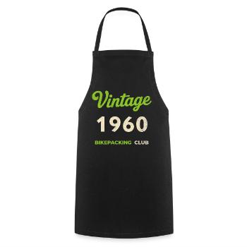 Vintage 1960 – Bikepacking Club Retro Birth Year - Cooking Apron - black - Front - AI Model Male 185 dark (185cm)