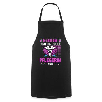 Pflegerin Geschenke Pflege Lustig Krankenpflegerin - Kochschürze - Schwarz - Vorne - AI Model Male 185 dark (185cm)