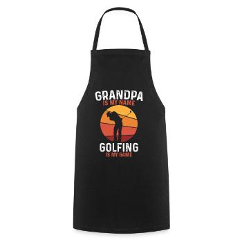 Grand-père, le golf, c’est mon jeu - Tablier de cuisine - noir - Devant - AI Model Male 185 dark (185cm)
