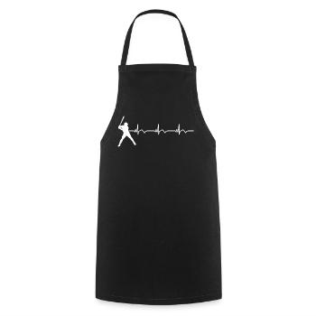 Baseball EKG Herzschlag Baseballschläger - Kochschürze - Schwarz - Vorne - AI Model Male 185 dark (185cm)