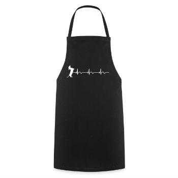 Dackel EKG Herzschlag - Kochschürze - Schwarz - Vorne - AI Model Male 185 dark (185cm)