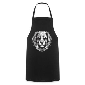 chien - Tablier de cuisine - noir - Devant - AI Model Male 185 dark (185cm)