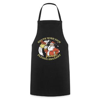 Santa Claus Christmas Time Beer Christmas - Cooking Apron - black - Front - AI Model Male 185 dark (185cm)