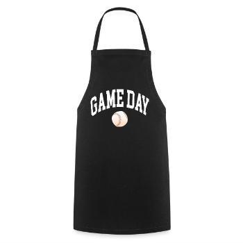 Game Day Baseball Fan - Cooking Apron - black - Front - AI Model Male 185 dark (185cm)