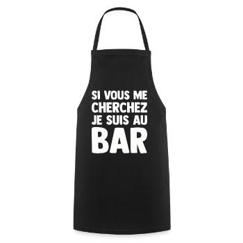 Humorbar Bistrot Aperitif Beauf Alkoholiker Lustig - Kochschürze - Schwarz - Vorne - AI Model Male 185 dark (185cm)