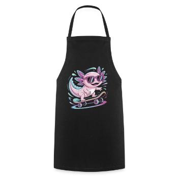 Pink Axolotl Skater mit Sonnenbrille - Kochschürze - Schwarz - Vorne - AI Model Male 185 dark (185cm)
